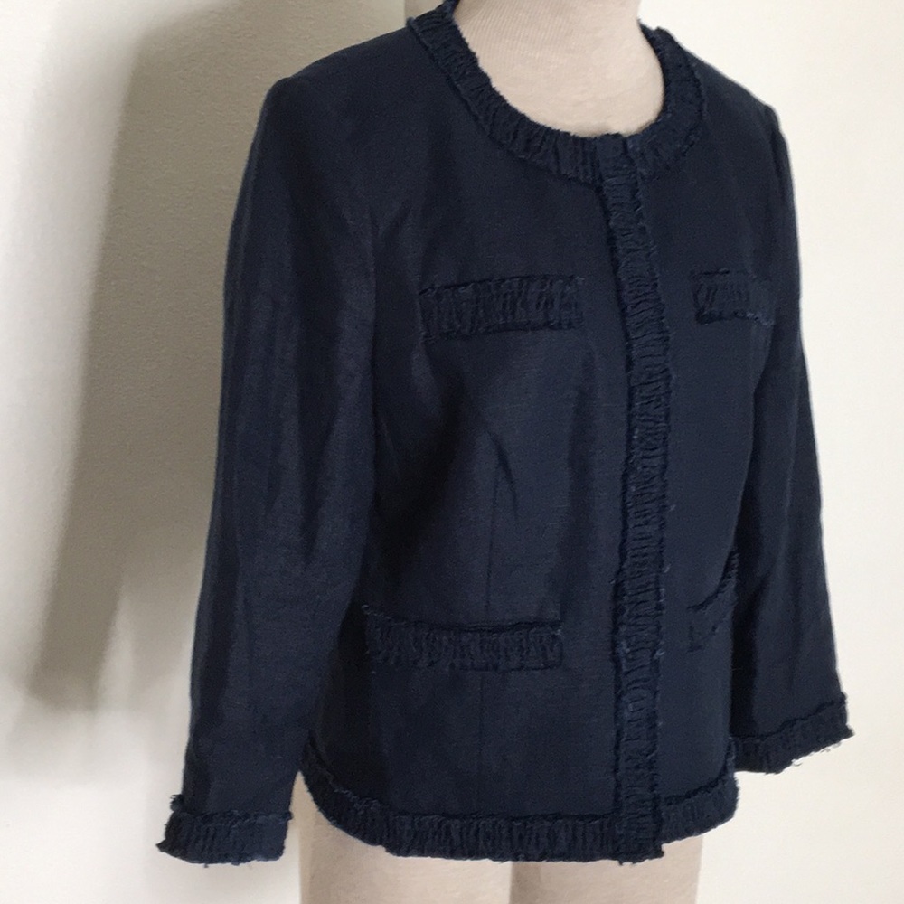 Michael Kors 10 Blazer Gold Buttons Top Jacket Frayed On The Bottom Shirt